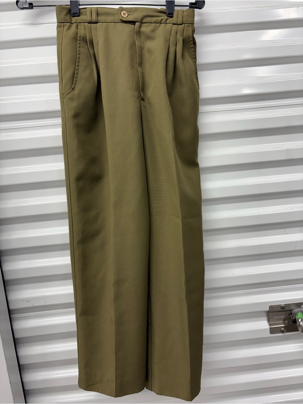 Condor Green Twill Work Pants Pleated Front Relaxed Straight Leg Boy’s 6/7
